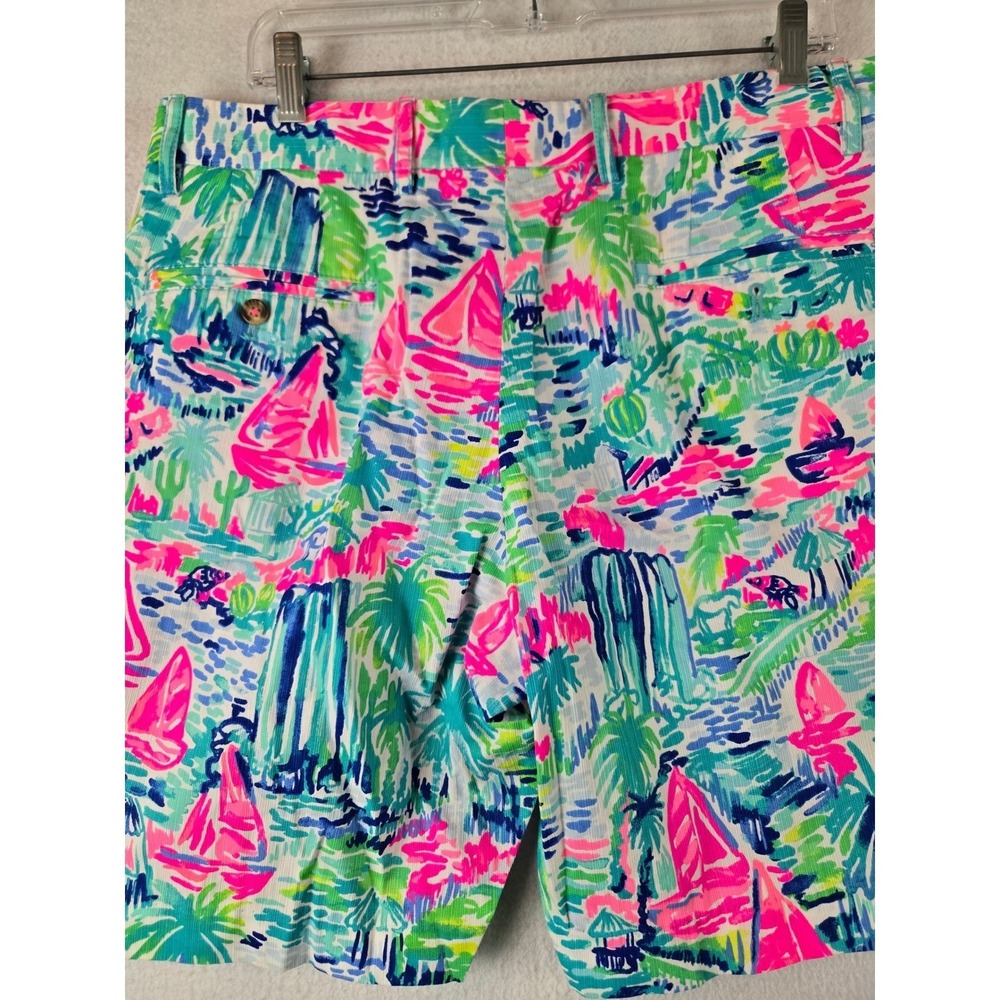 Lilly Pulitzer Mens Beaumont Shorts Size 34 Sailboat What A Lovely Place - Picture 8 of 10